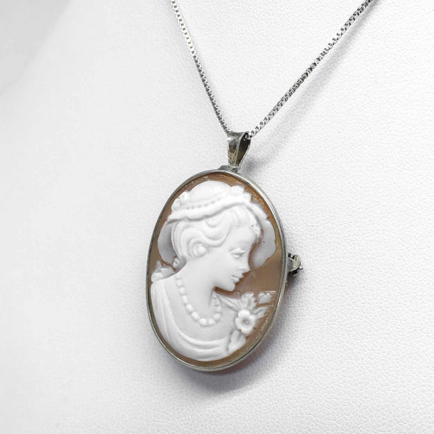 Pendant Brooch Cameo Profile Woman