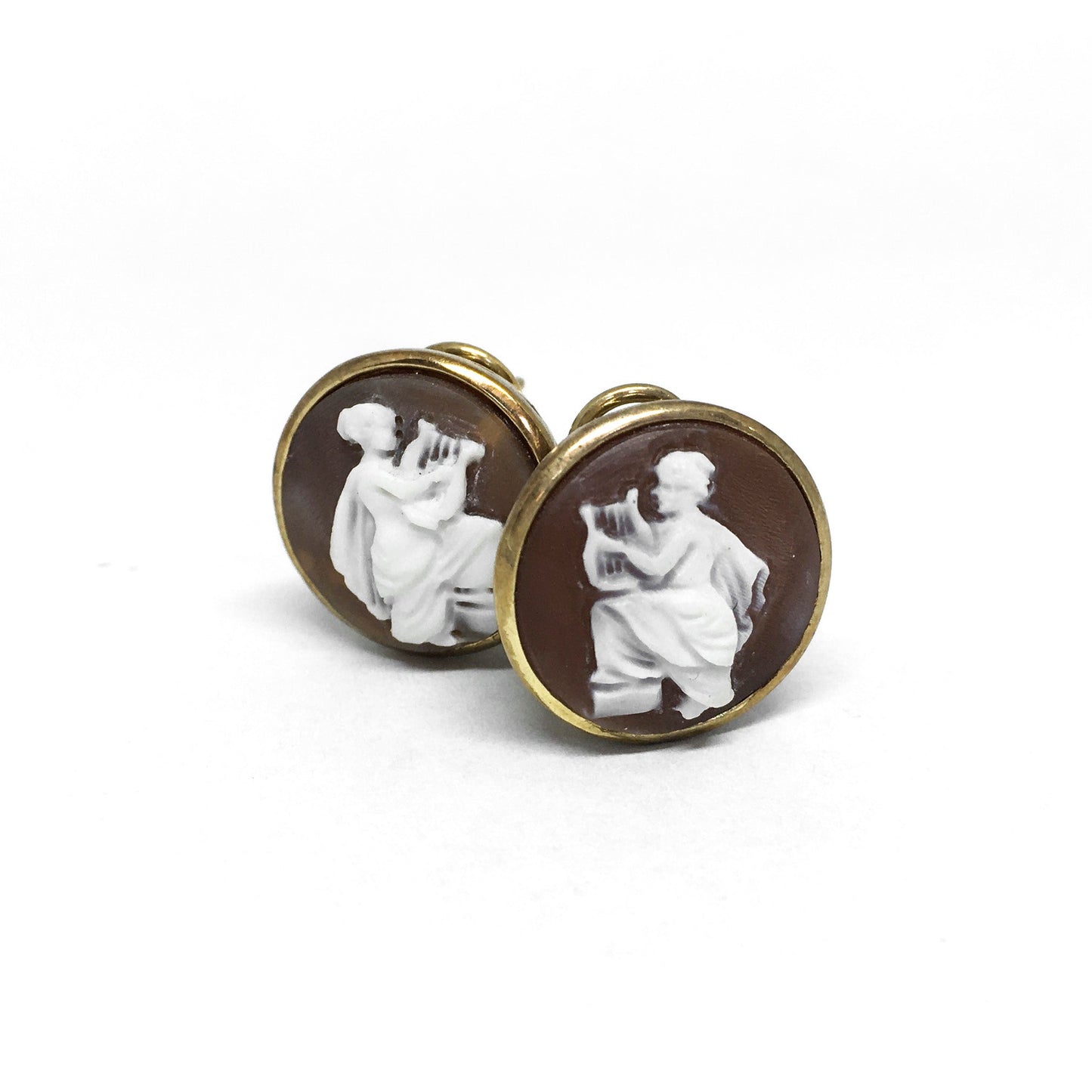 Orecchini-Cameo -Italiano -Cammeo -Arpista