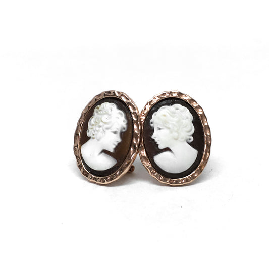 Orecchini-Cameo-Italiano-Cammeo-Profilo-Donna 