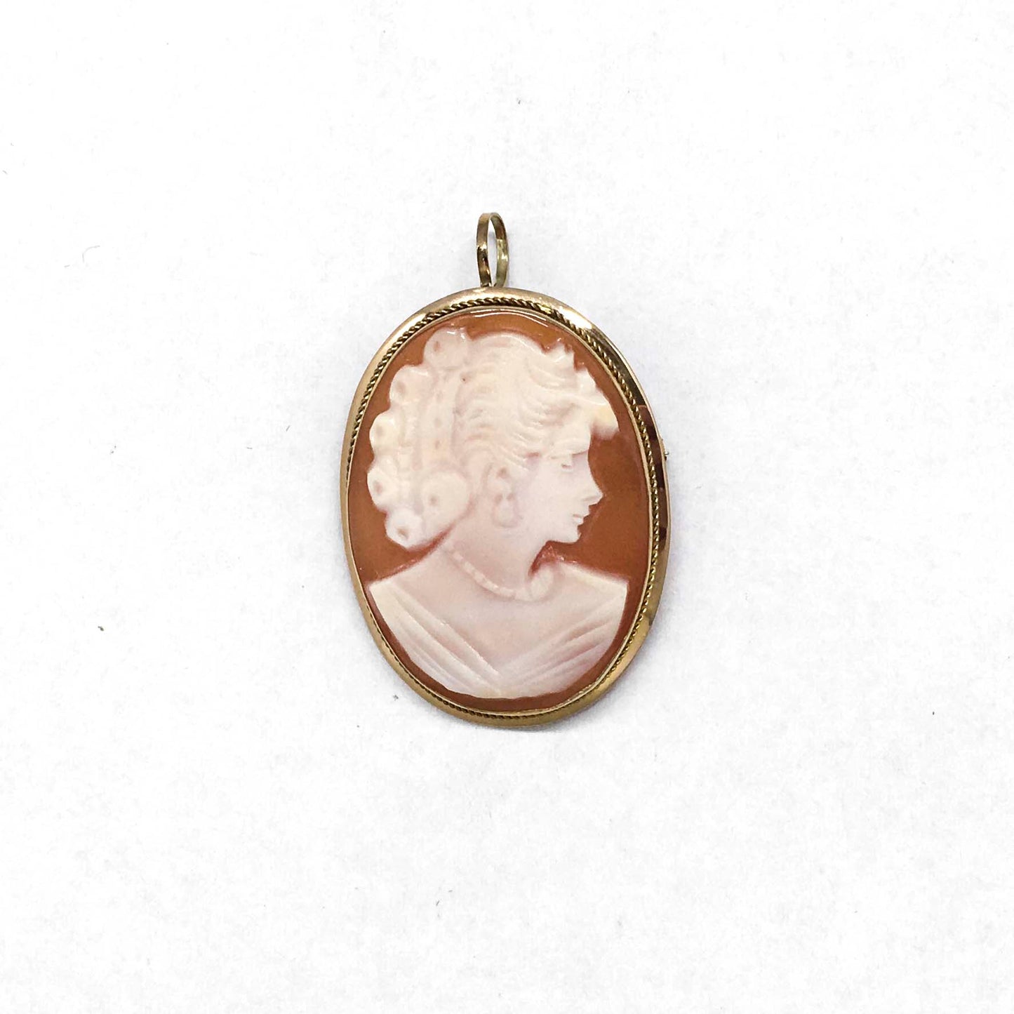 Antique Cameo Brooch Pendant Profile Woman