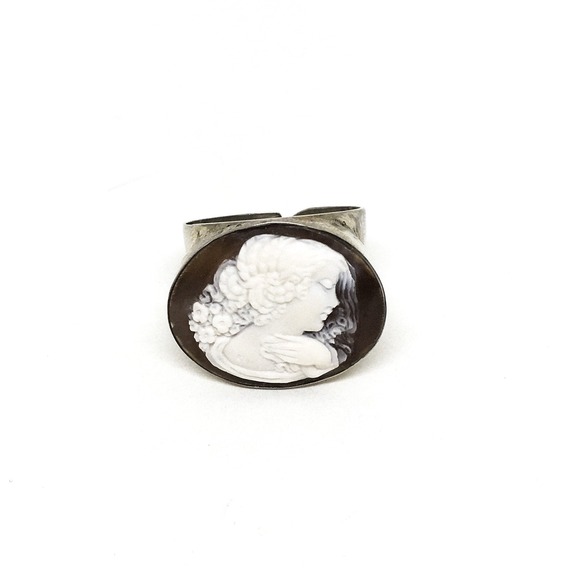 Anello-Cammeo-incisione-Volto-Donna