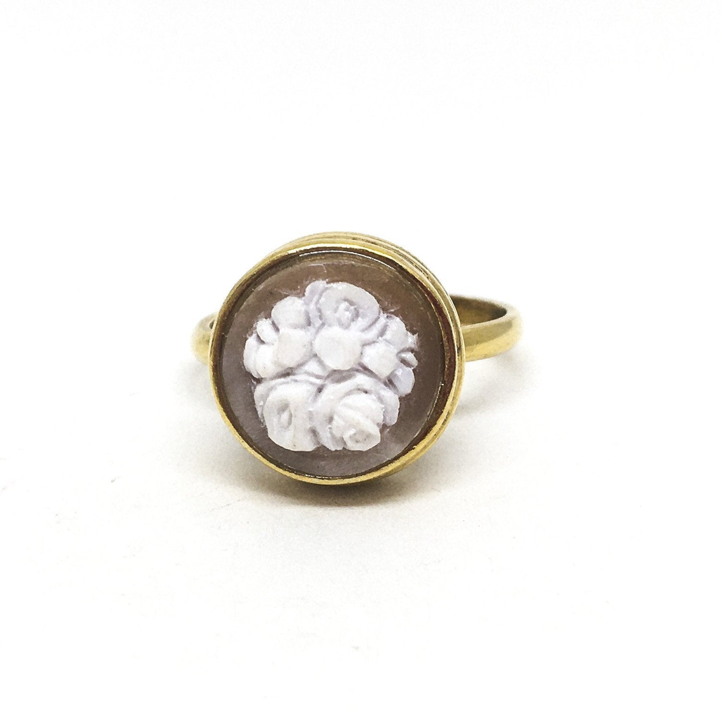 Anello Artistico Cammeo Fiori