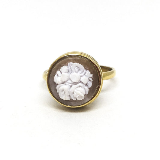 Anello Artistico Cammeo Fiori