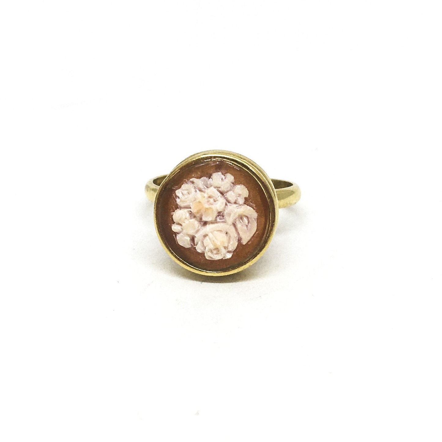 Anello Artistico Cammeo Fiori