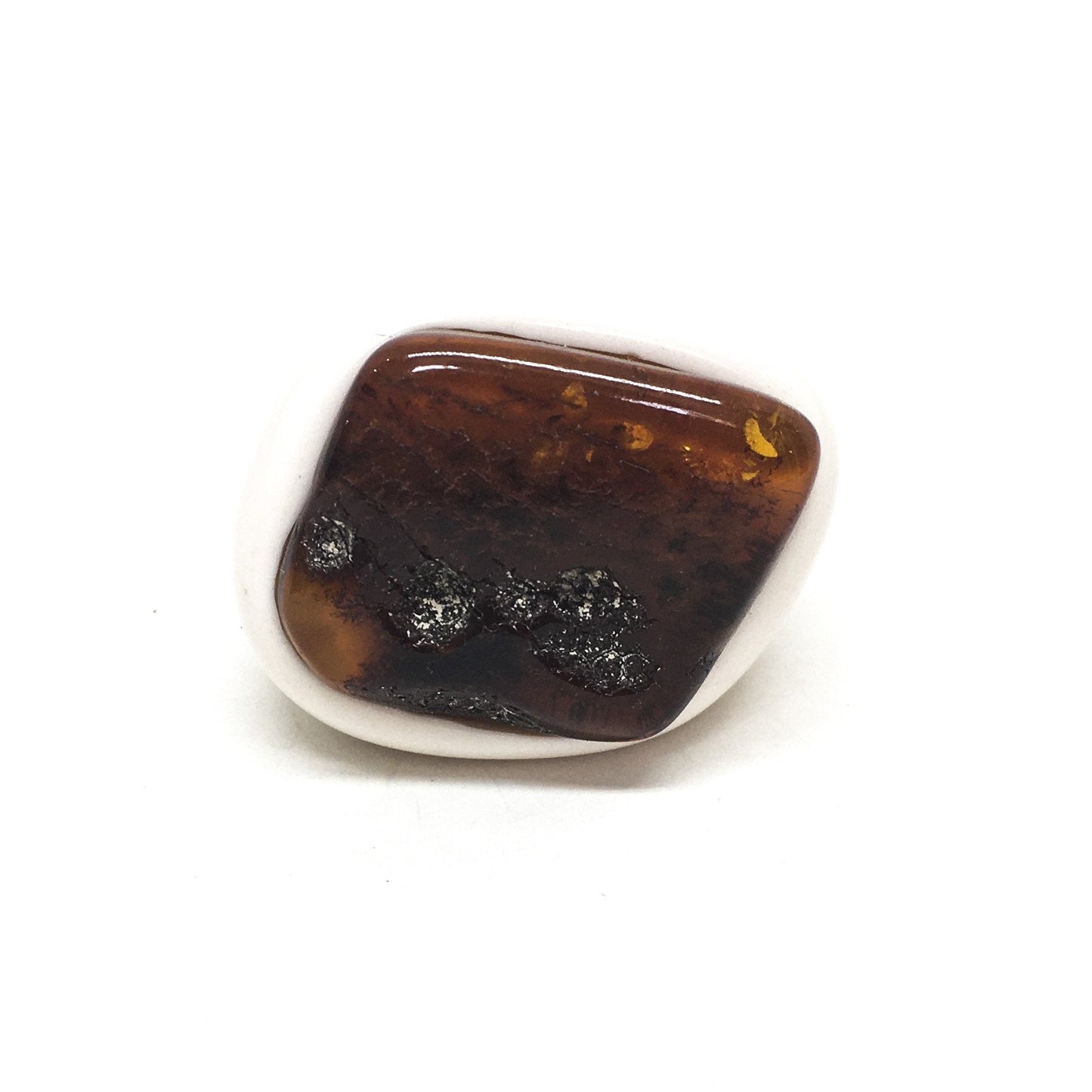 Amber stone ring