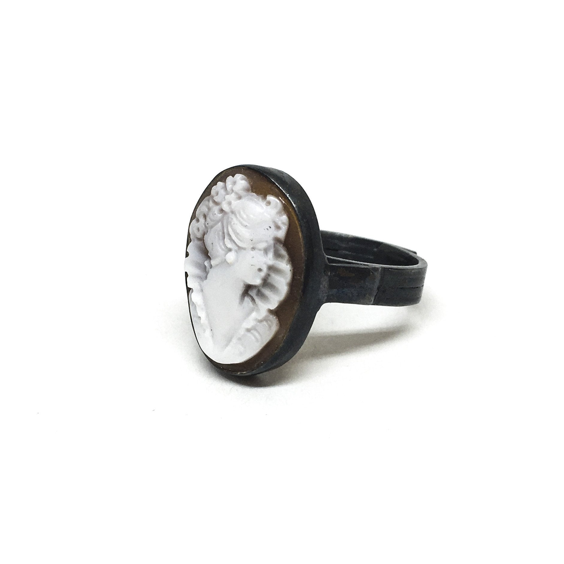 Anello-Cammeo-incisione-Volto-Donna