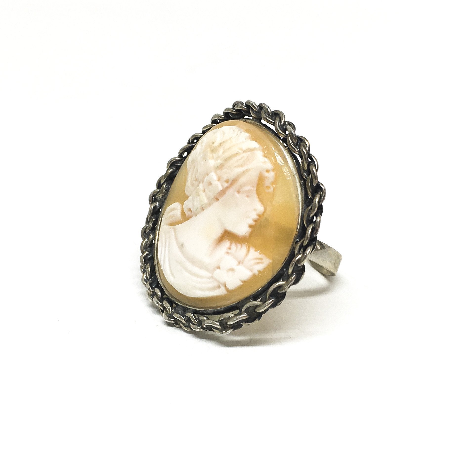 Anello- Cammeo-Incisione- Volto- Donna