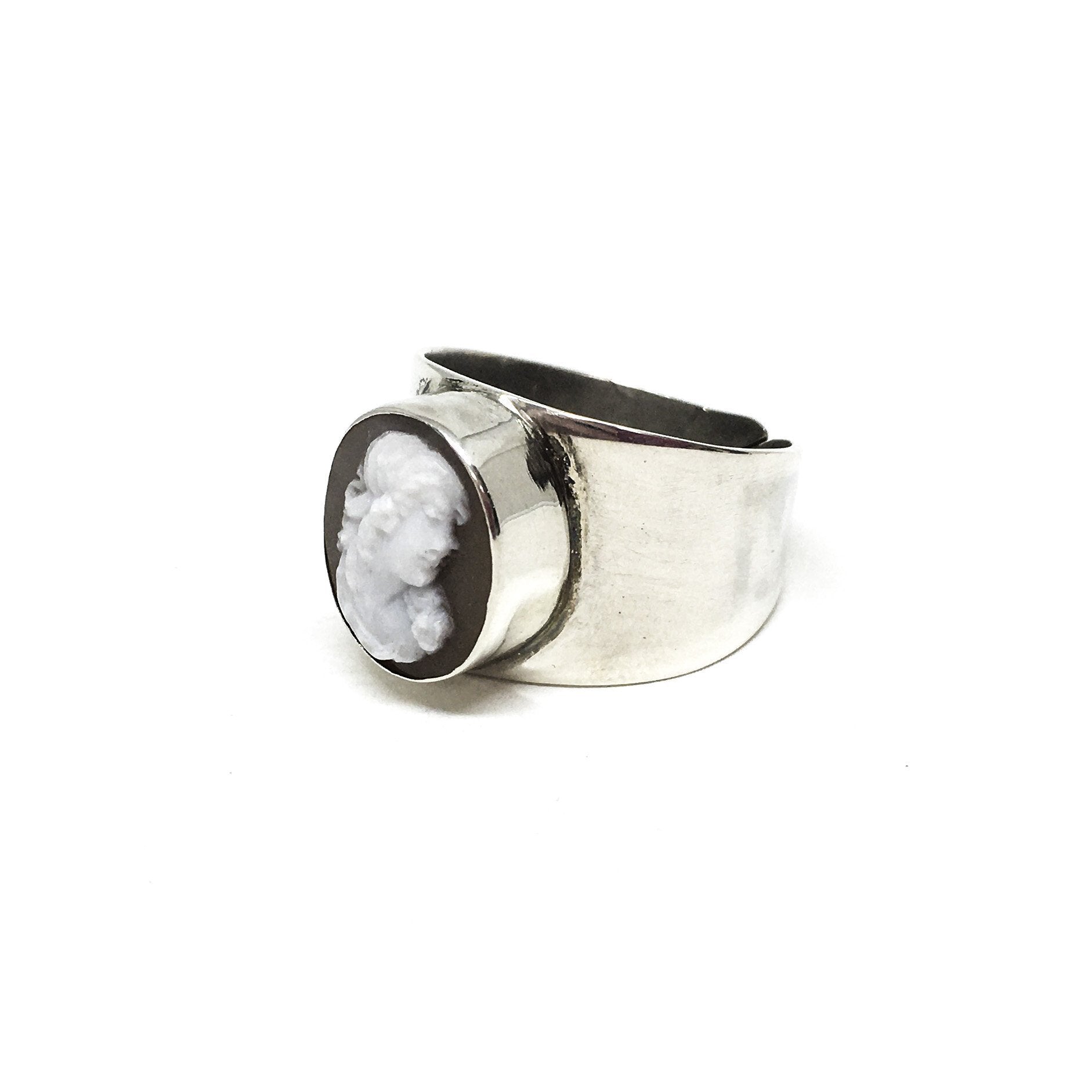 Anello-Cammeo-incisione-Volto-Donna