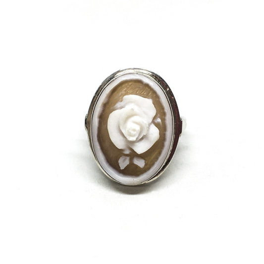 Anello-Cammeo-incisione-Fiore