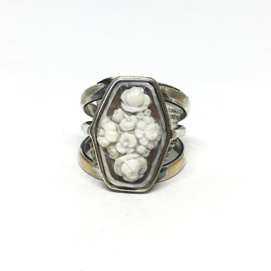 Anello cammeo incisione fiori