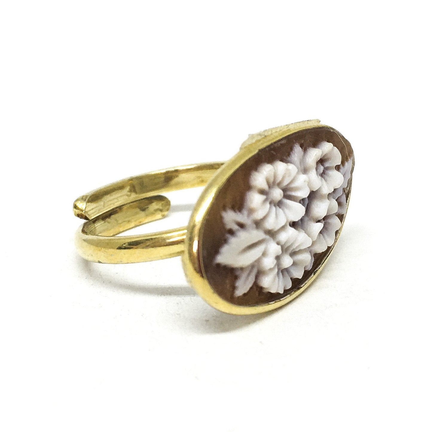 Anello cammeo incisione fiori