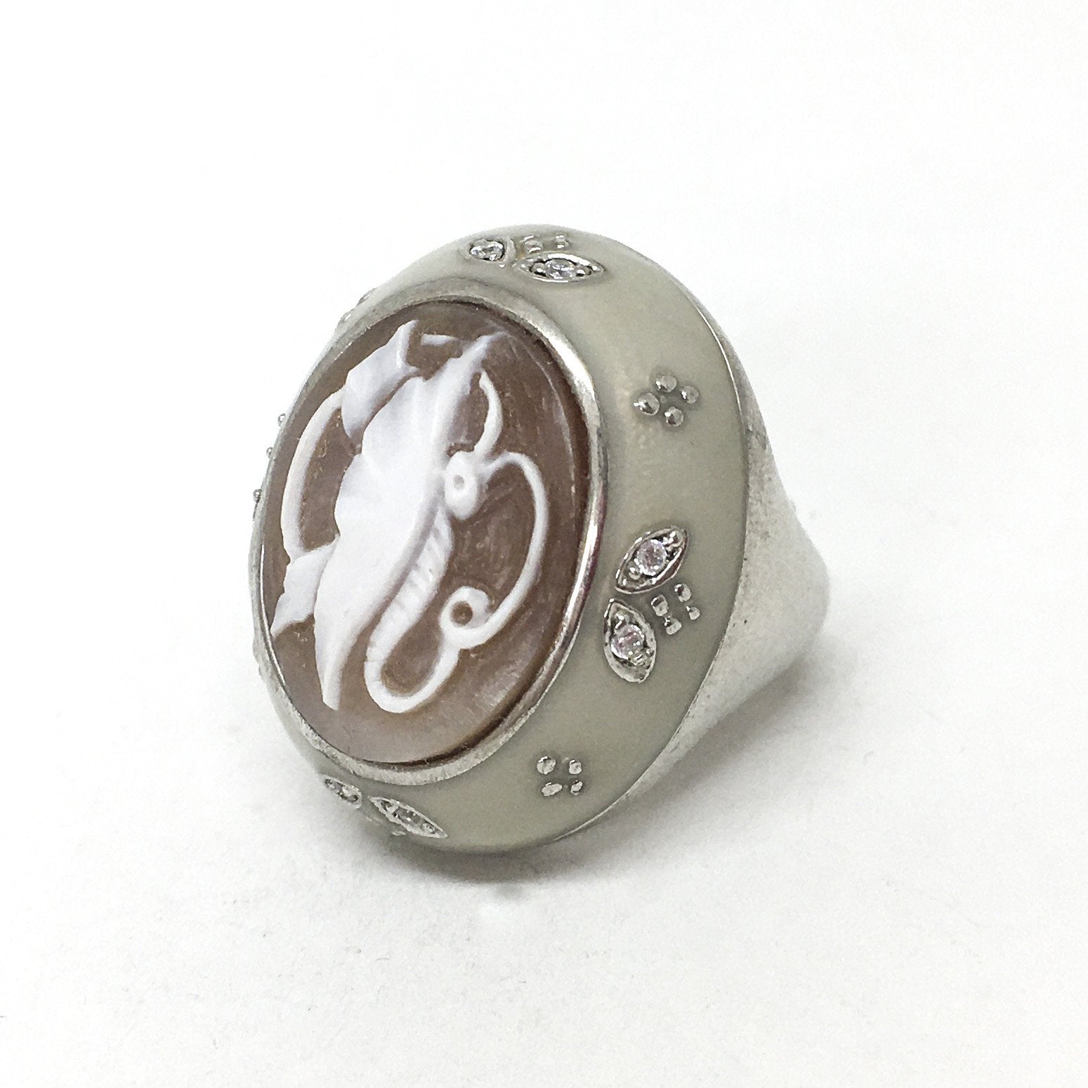 Anello-Cameo-Italiano-Cammeo-Incisione-Farfalla