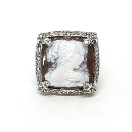 Anello cammeo artistico profilo donna