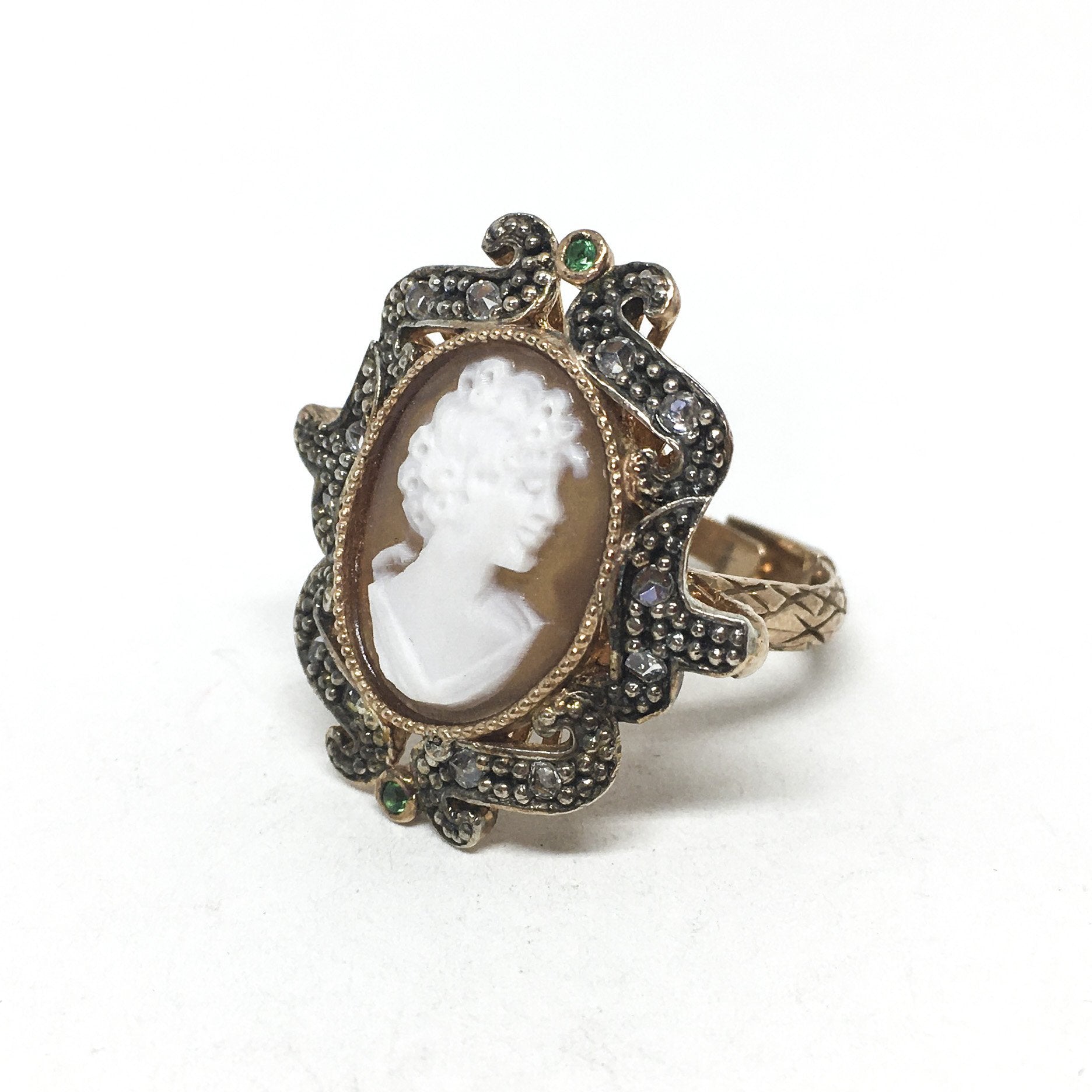 Anello-Cameo- Italiano-Victoria-Cammeo-Profilo-Donna