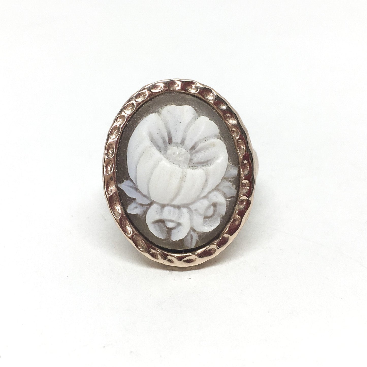 Anello cammeo con fiore