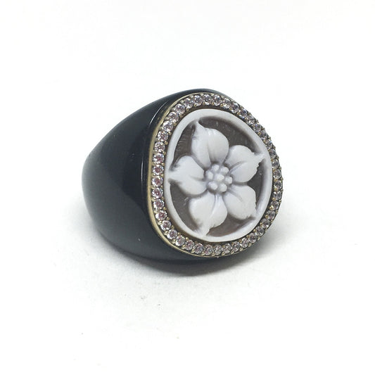  Anello-Cammeo-Incisione-Fiore 