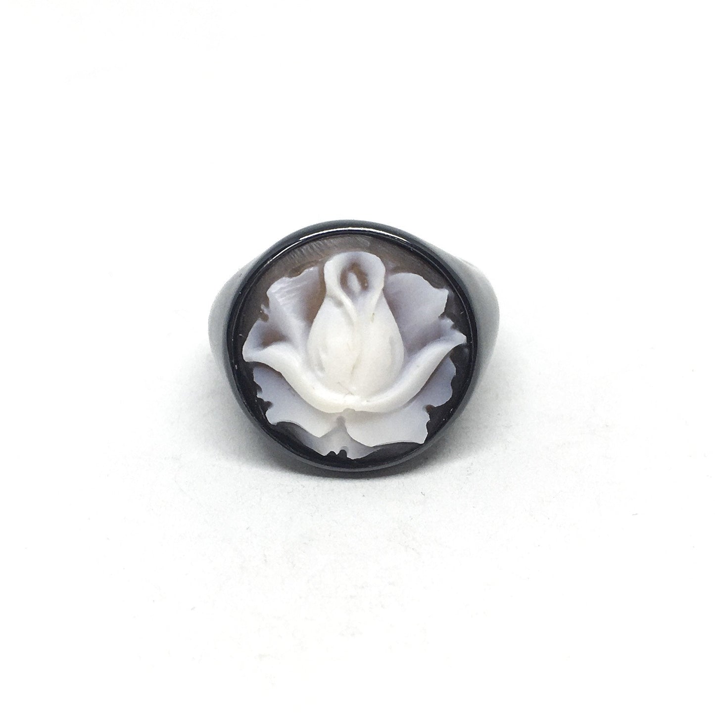 Anello-Cameo-Italiano-Cammeo-Incisione-Fiore