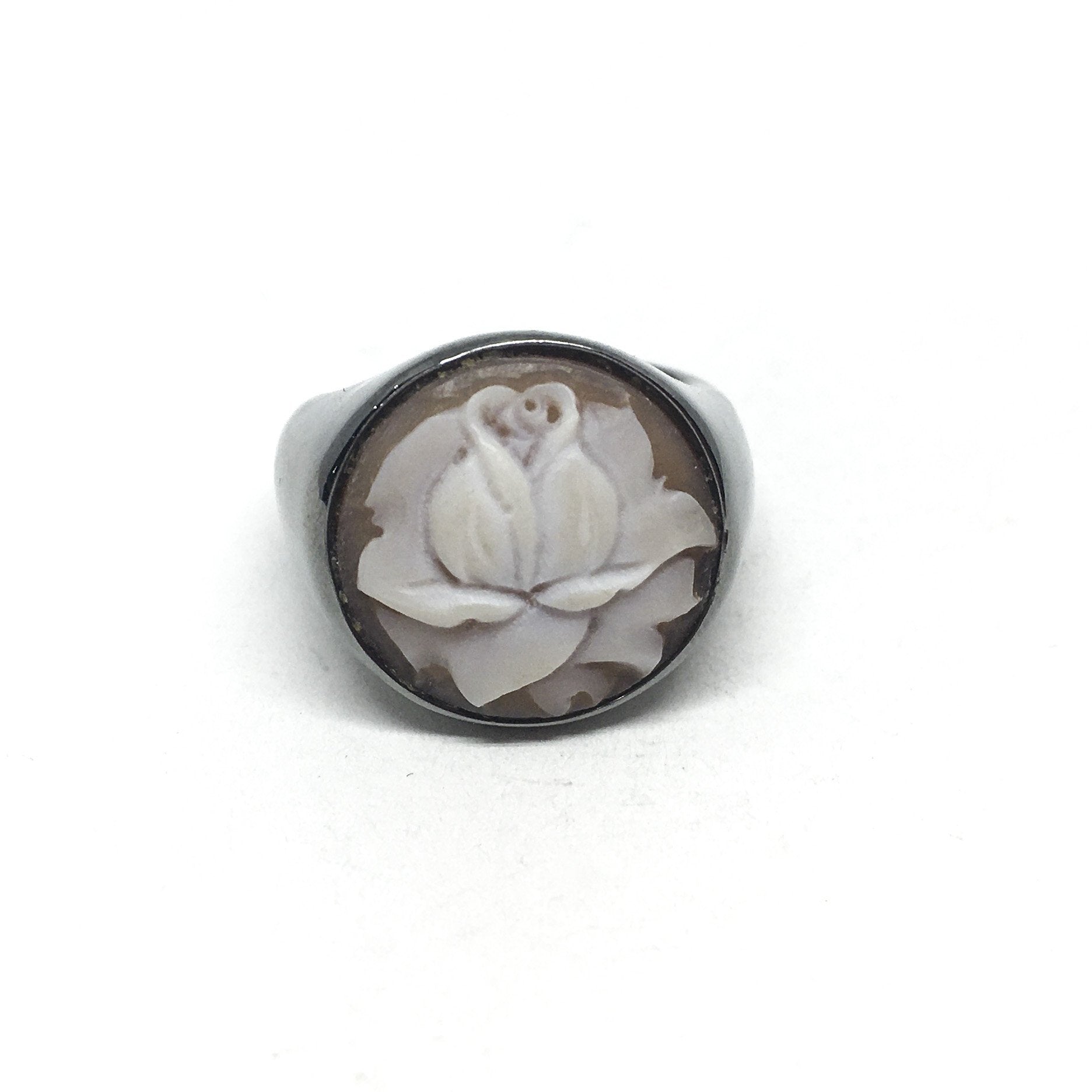 Anello-Cameo-Italiano-Very-Mary-Cammeo-Incisione-Fiore