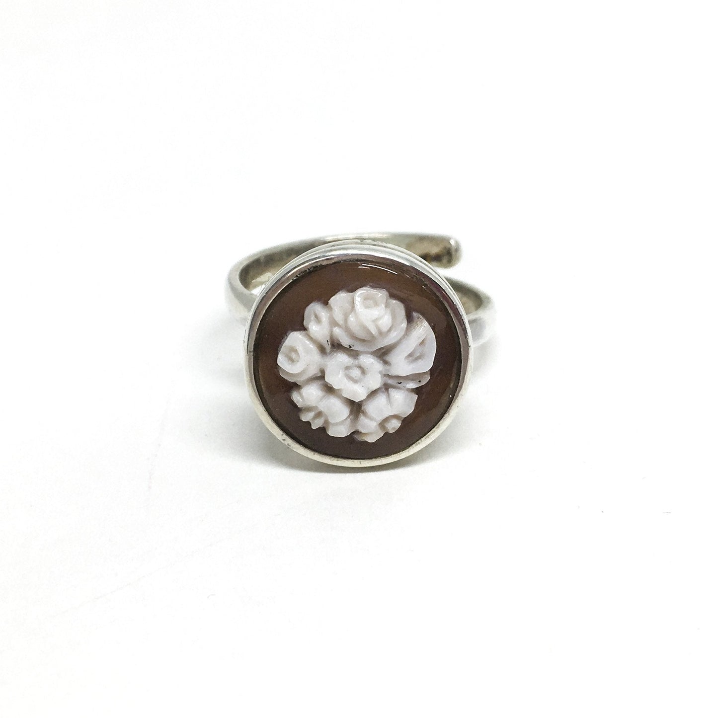 Anello-Cammeo-Incisione-Fiori