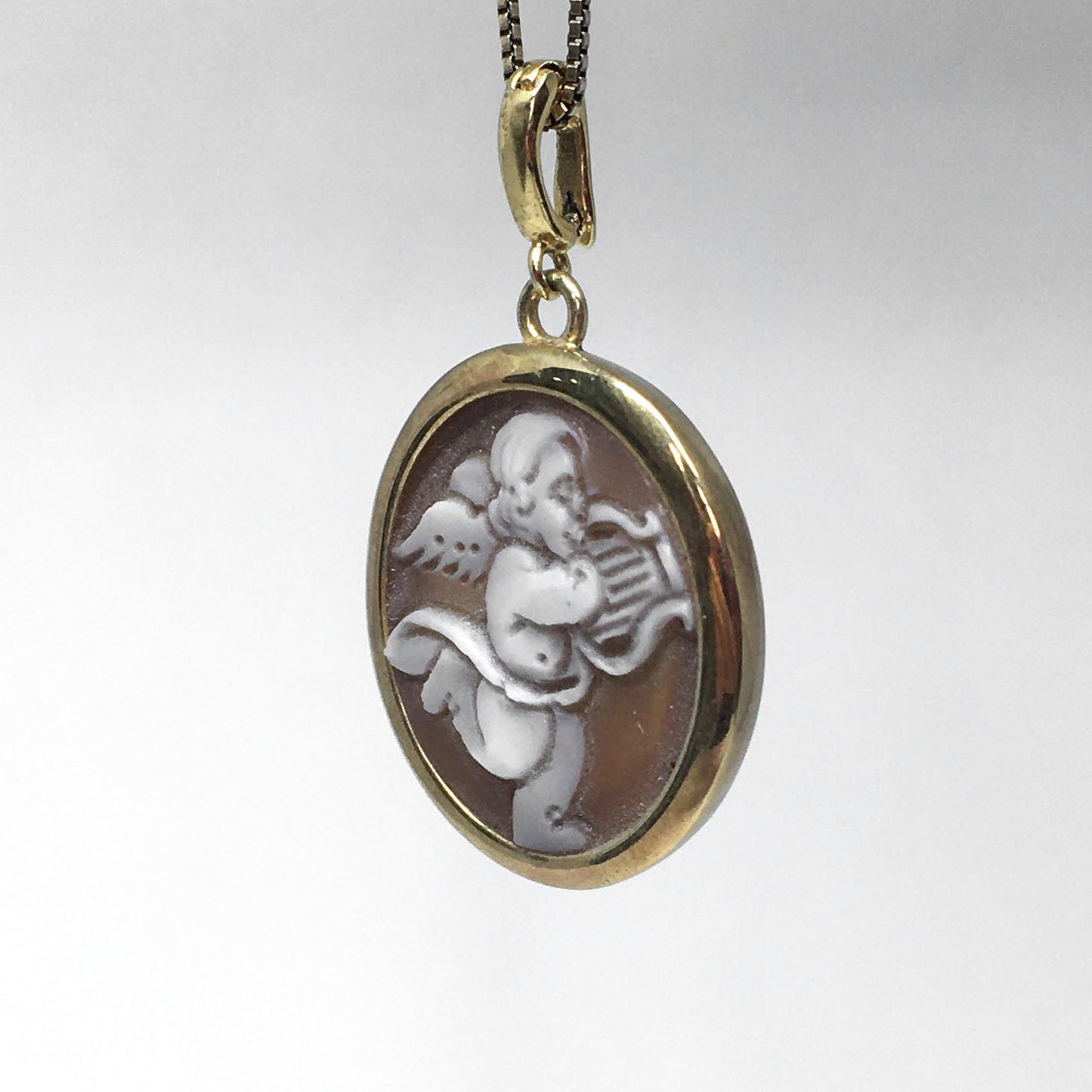 Italian Cameo Pendant Cameo with Cherub