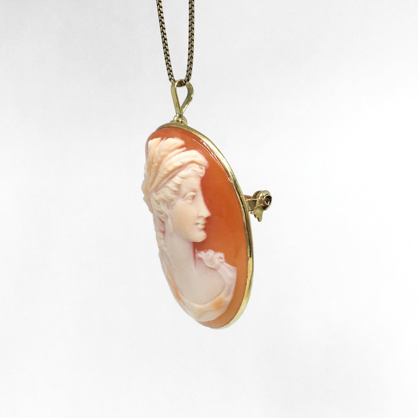 Cameo Pendant/Brooch on Carnelian