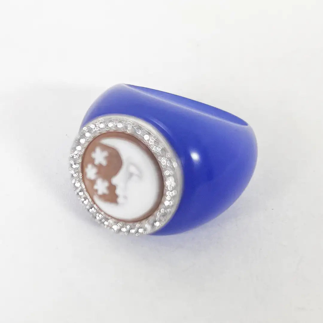 Anello Cammeo Luna e Stelle