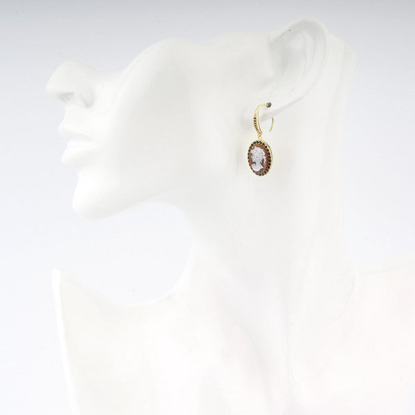 Italian Sunrise Cameo Earrings Cameo Profile Woman – Il Piccolo