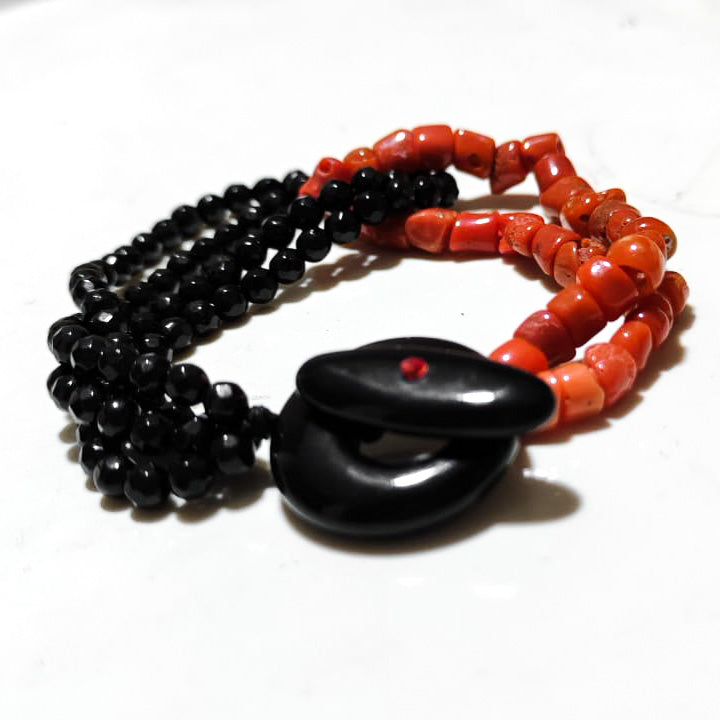 Bracciale corallo rosso e agata