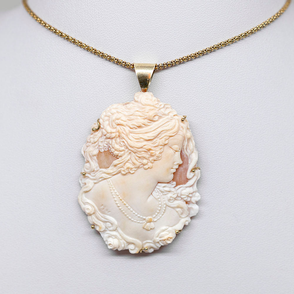 Artistic Cameo Pendant Woman's Face