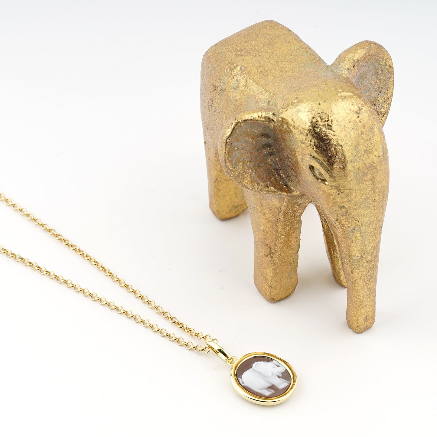 Pendente-Charme-Cammeo-Elefante-Oro