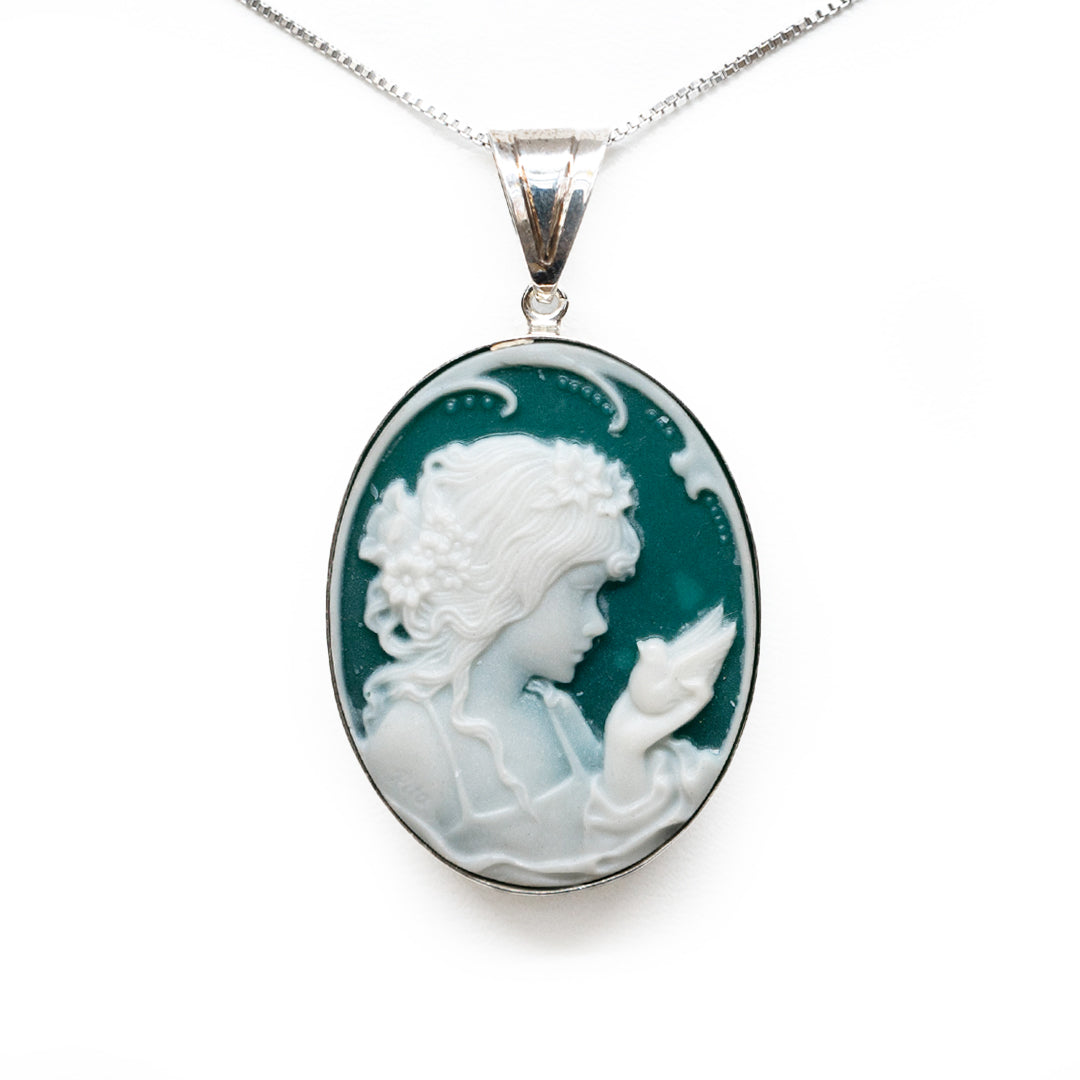 Cameo Pendant on Agate Woman Profile