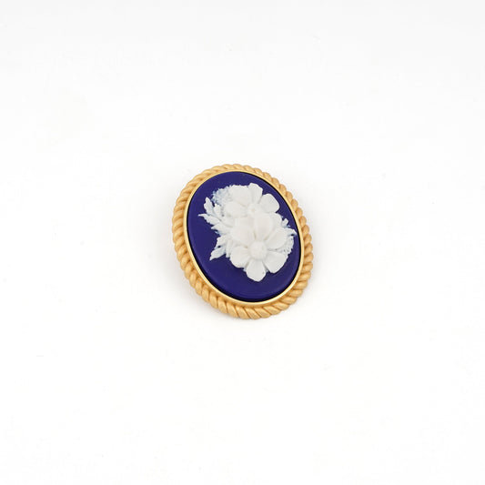 Spilla-Pendente-Cameo-Italiano-Raffaello-Cammeo-Fiori-Oro