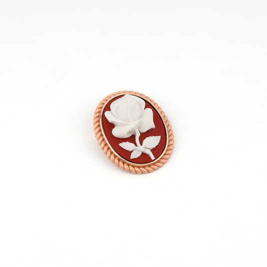 Spilla-Pendente-Cameo-Italiano-Raffaello-Cammeo-Rosa-Rame