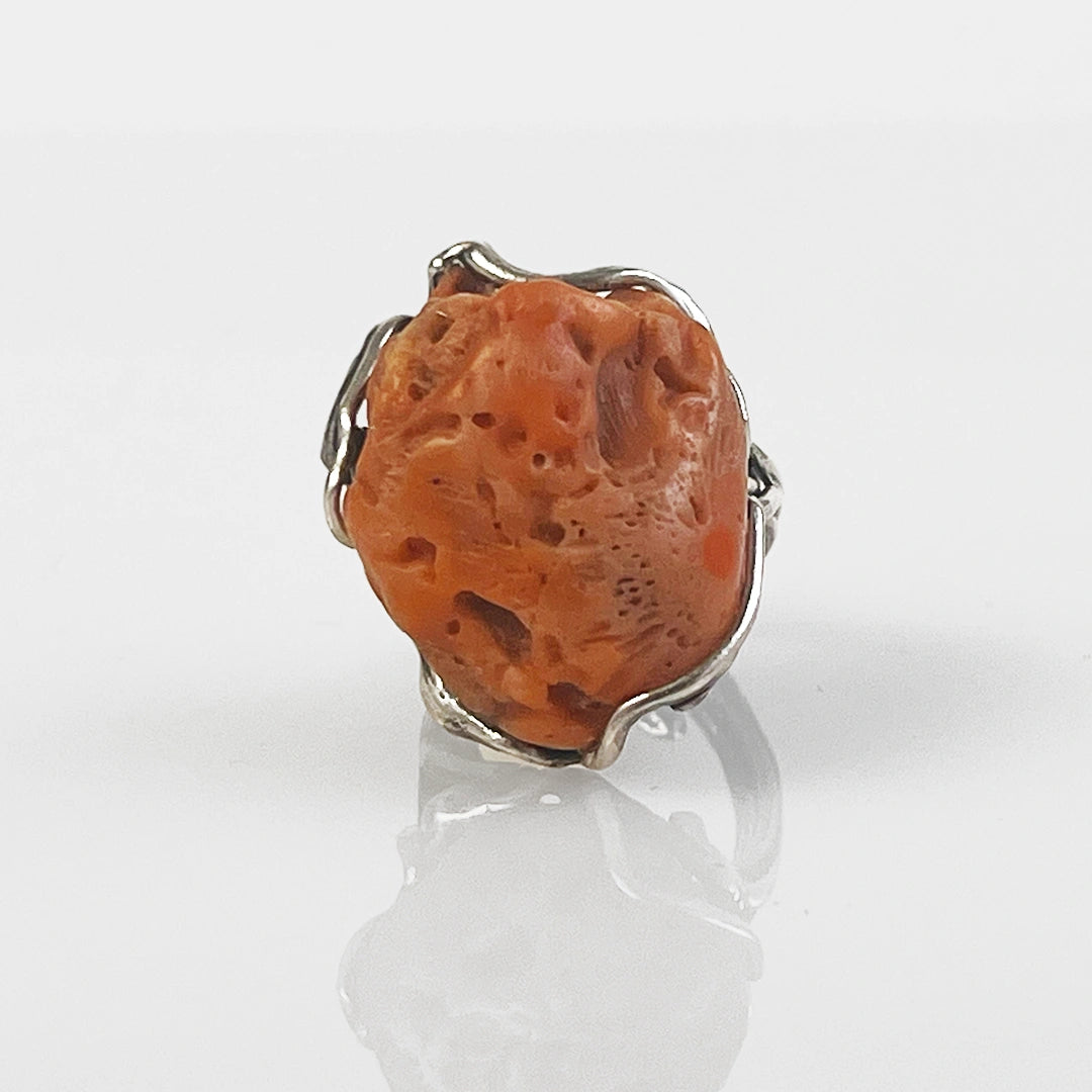 Anello-con-Sasso-di-Corallo-Rosso