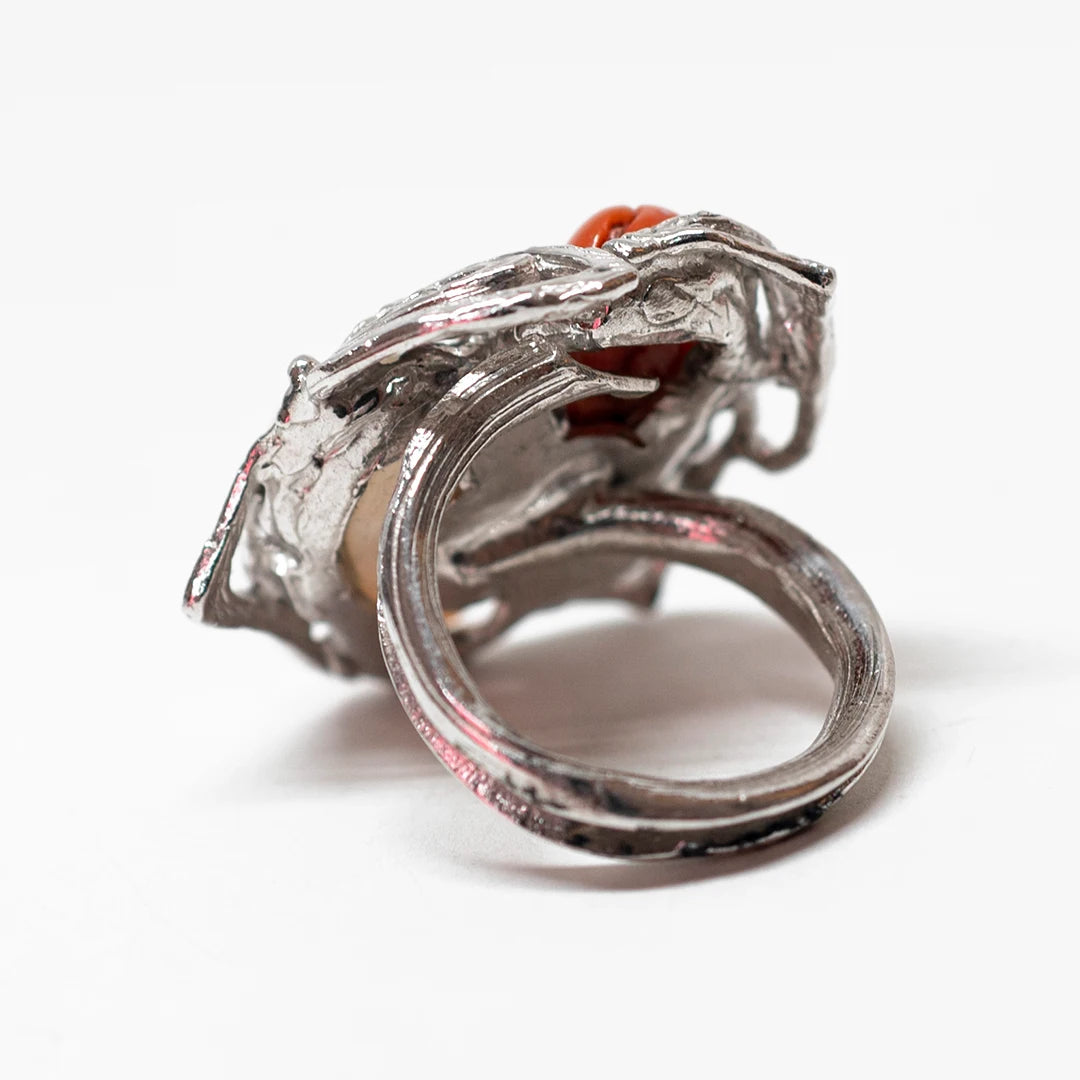 Anello in Corallo e Argento