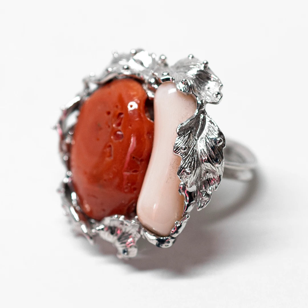 Anello in Corallo e Argento