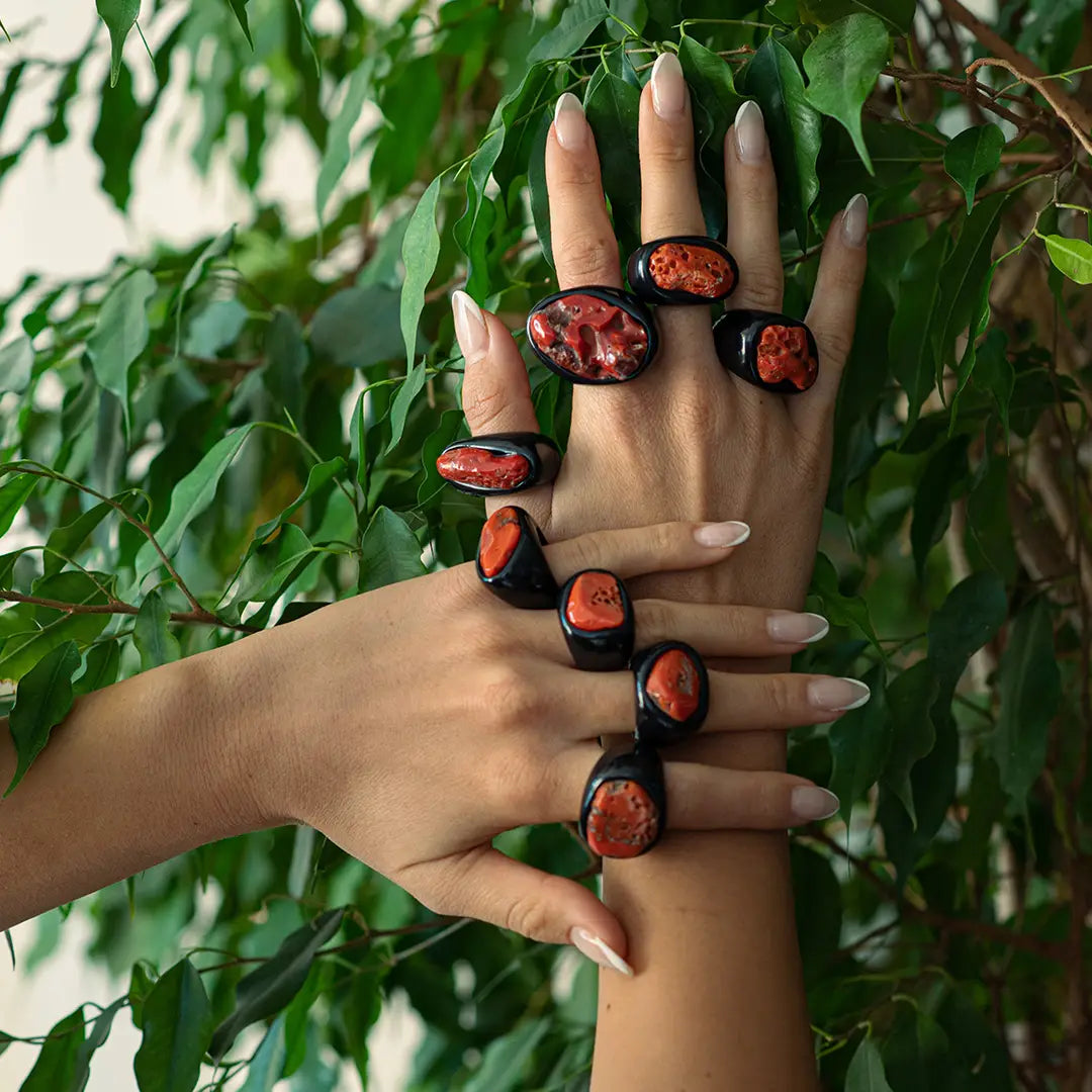 Anello con Corallo Rosso