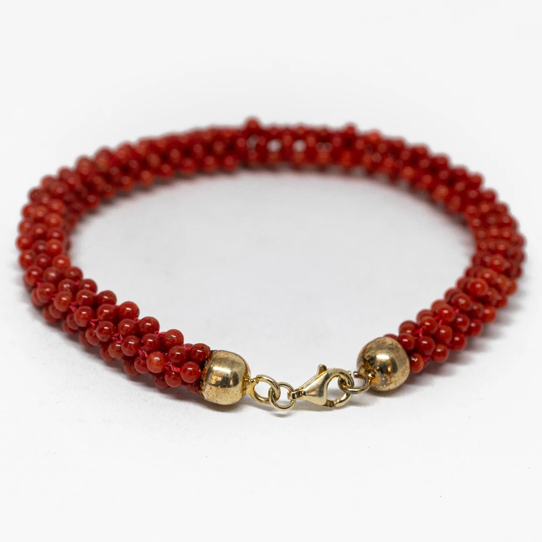 Red Coral Woven Bracelet