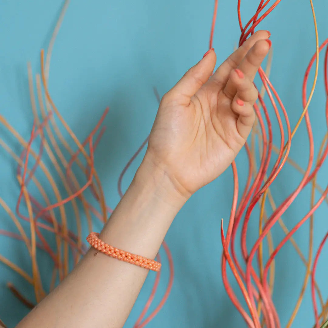 Bracciale Tessito Corallo Rosa