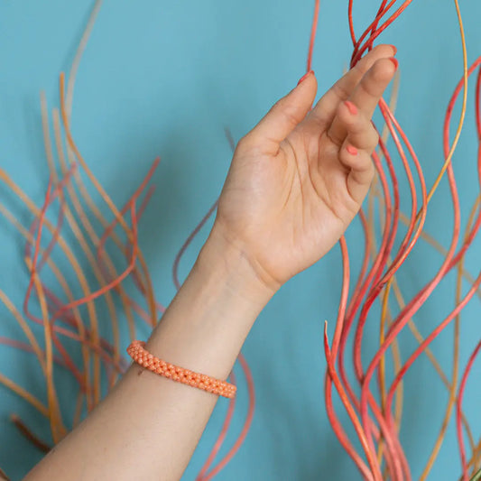 Bracciale Tessito Corallo Rosa