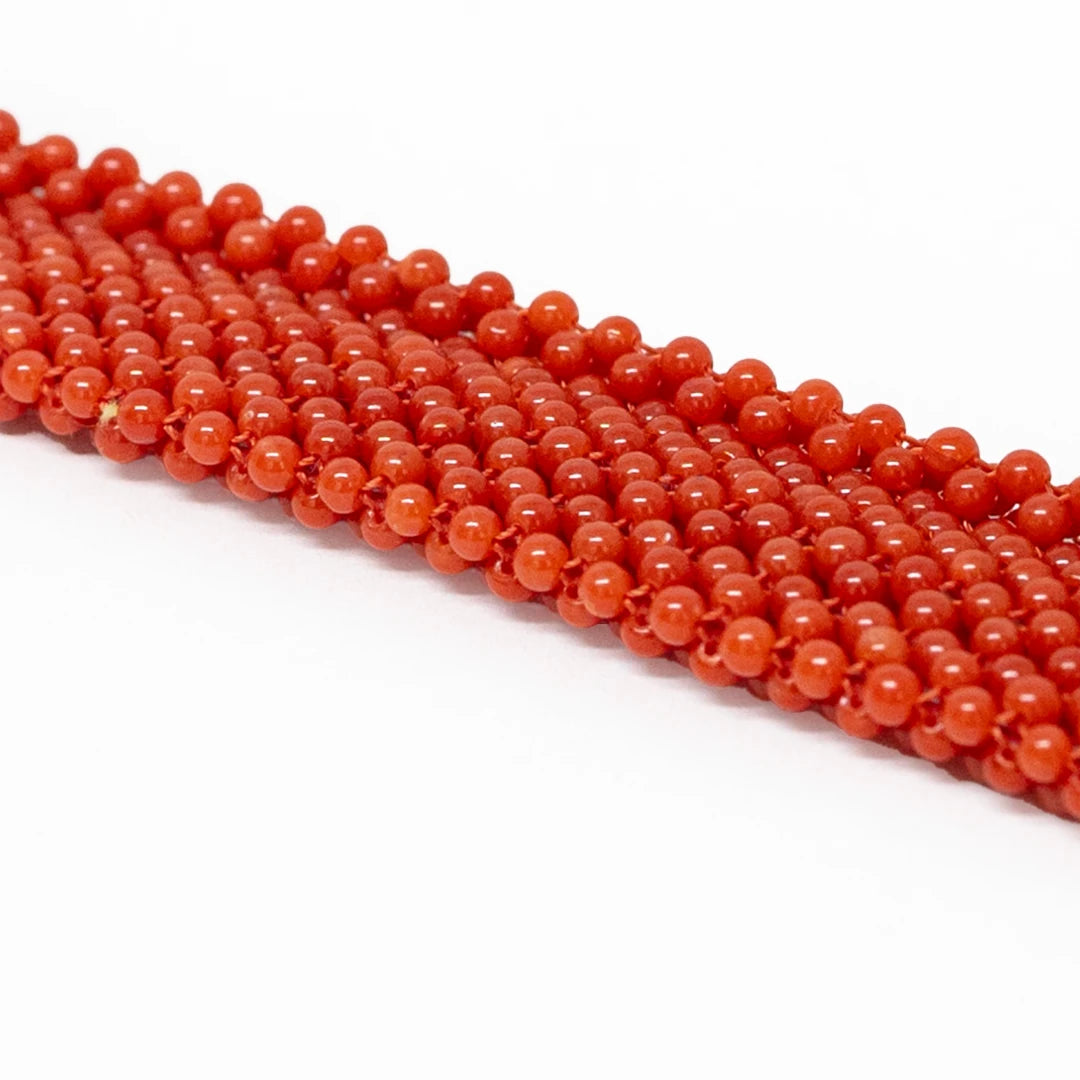 Red Coral Woven Bracelet