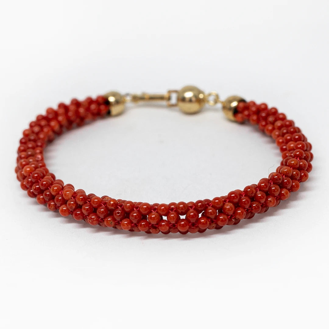 Bracciale Tessito Corallo Rosso