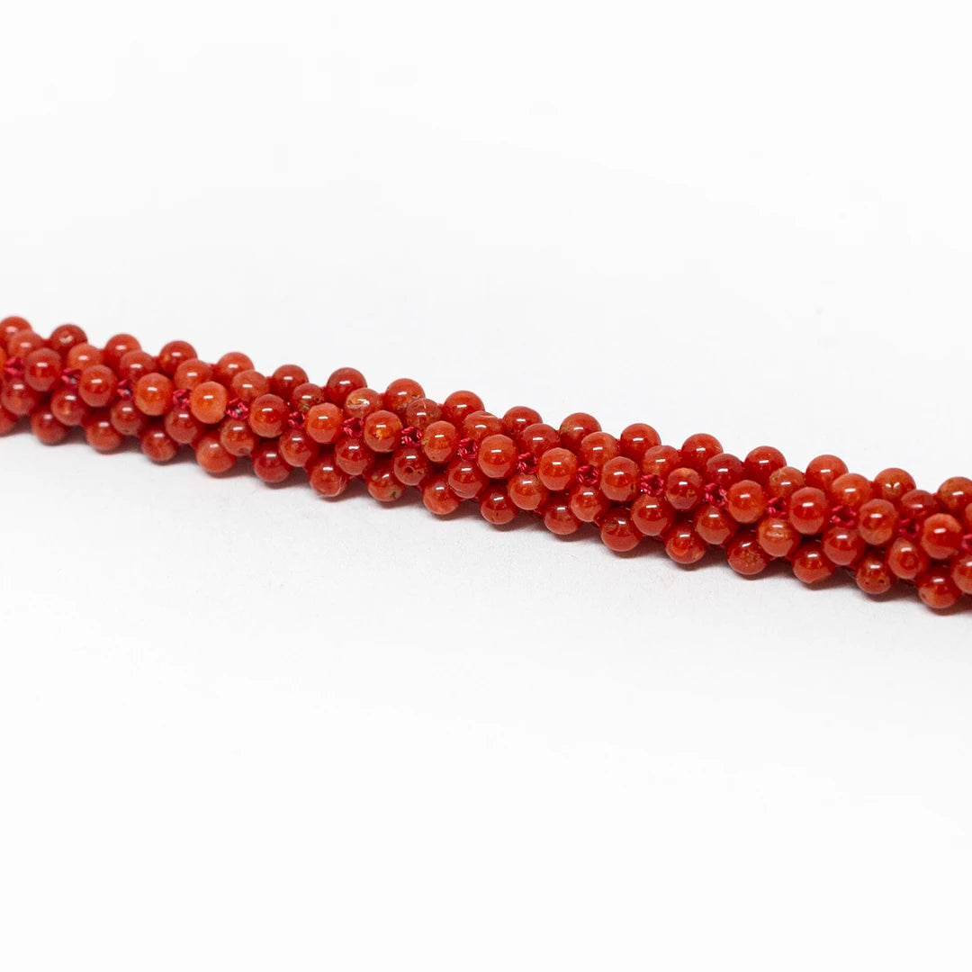 Bracciale Tessito Corallo Rosso
