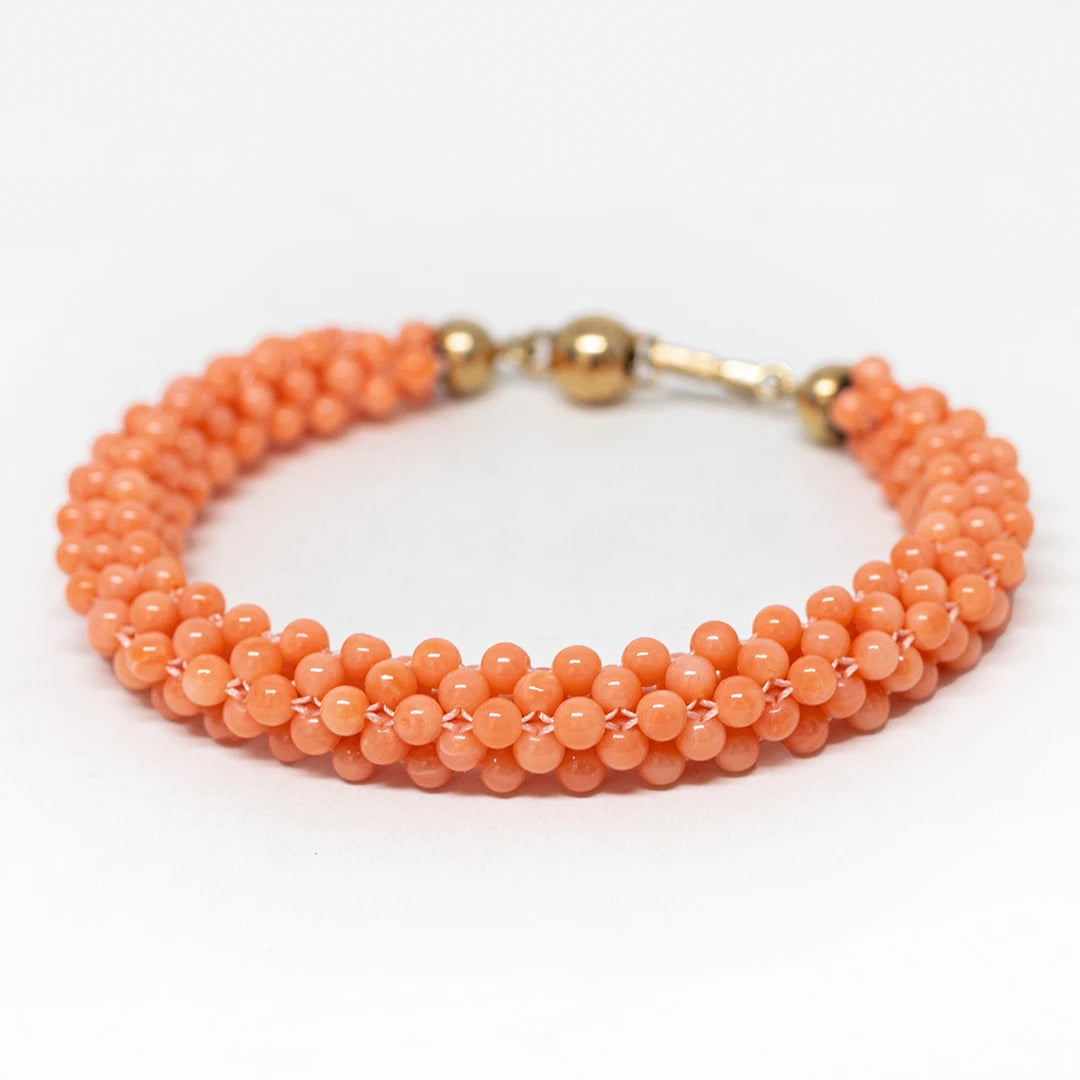 Bracciale Tessito Corallo Rosa