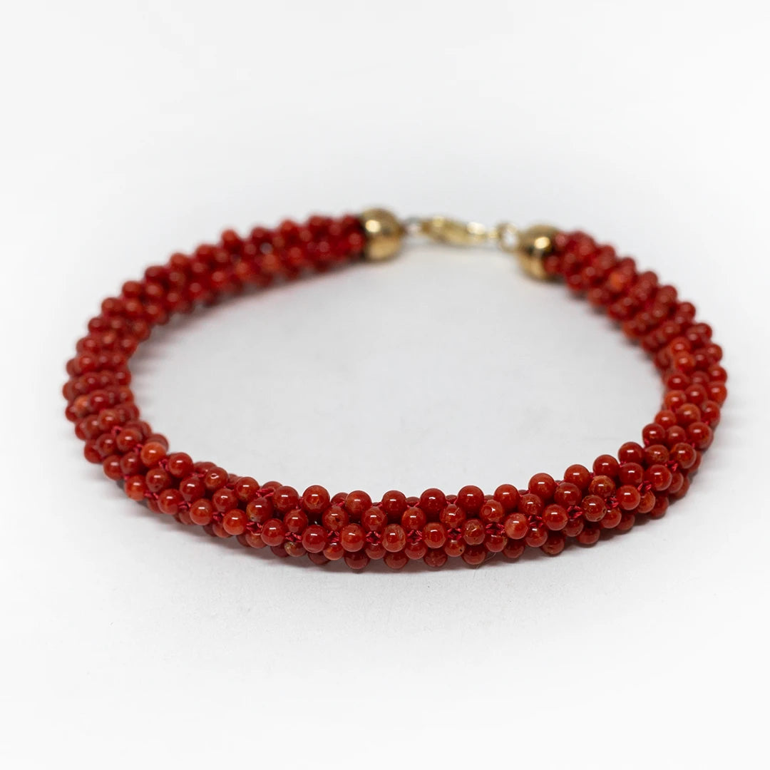 Red Coral Woven Bracelet