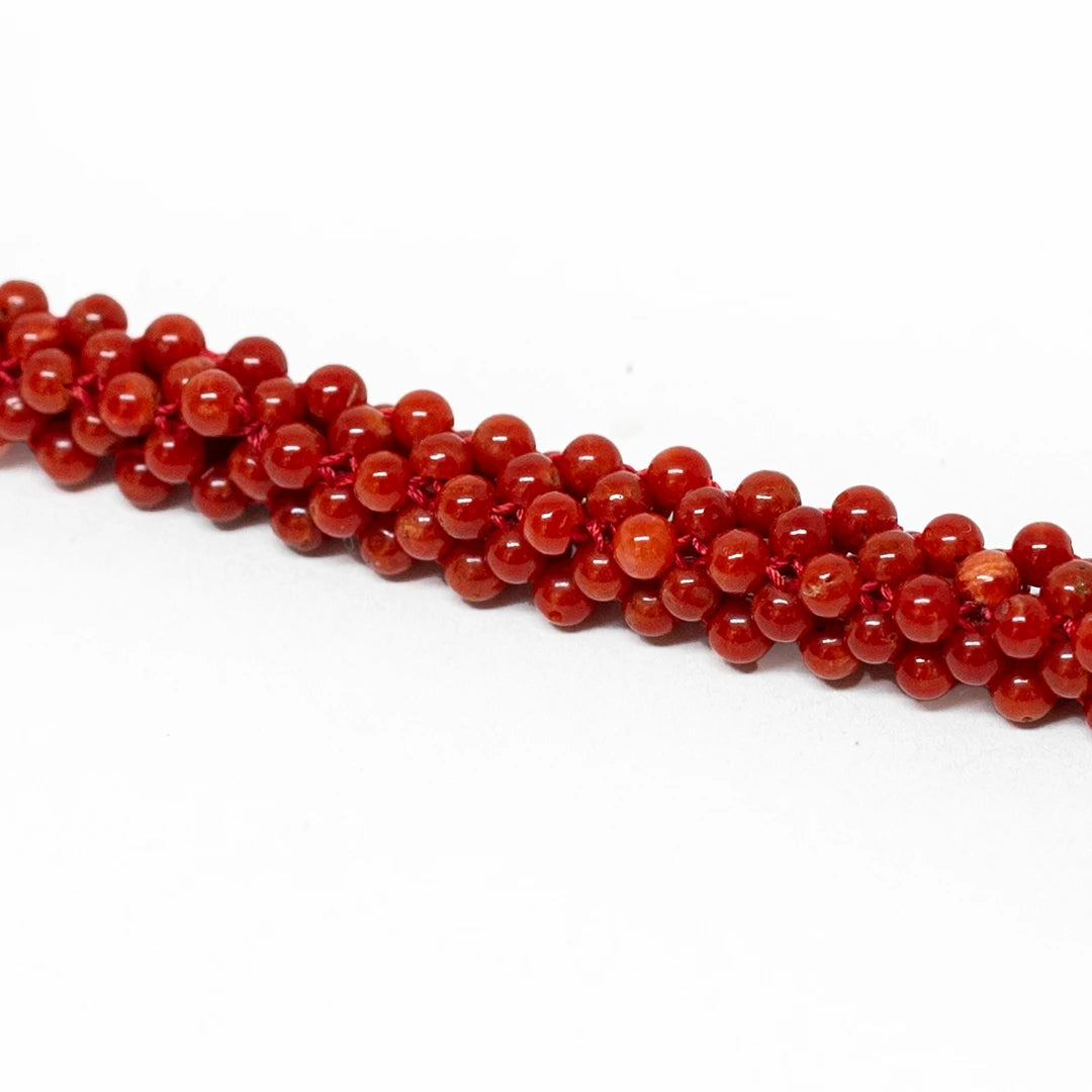 Red Coral Woven Bracelet