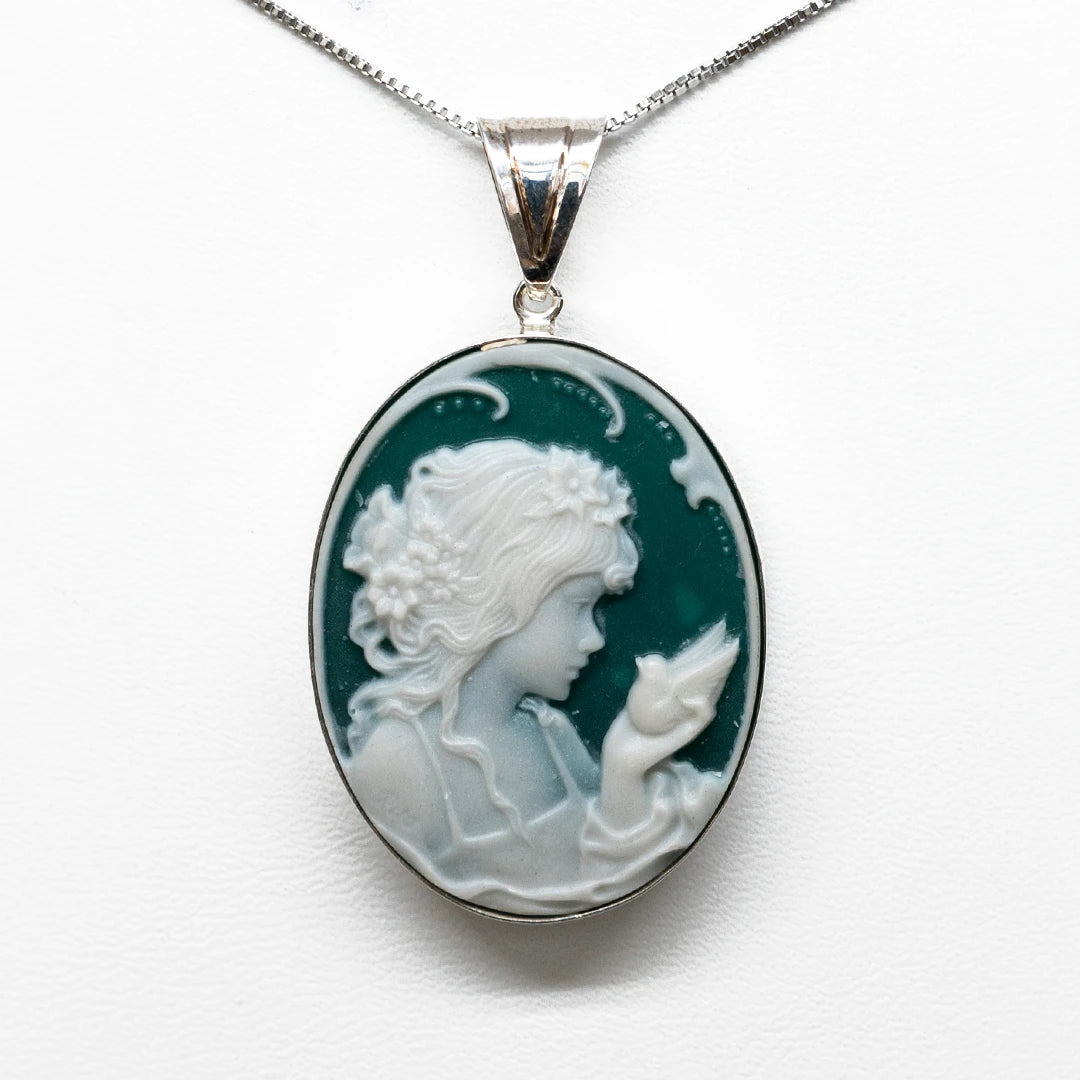 Cameo Pendant on Agate Woman Profile