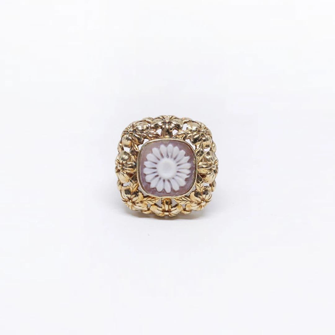 Anello Cammeo Italiano Cammeo Fiore