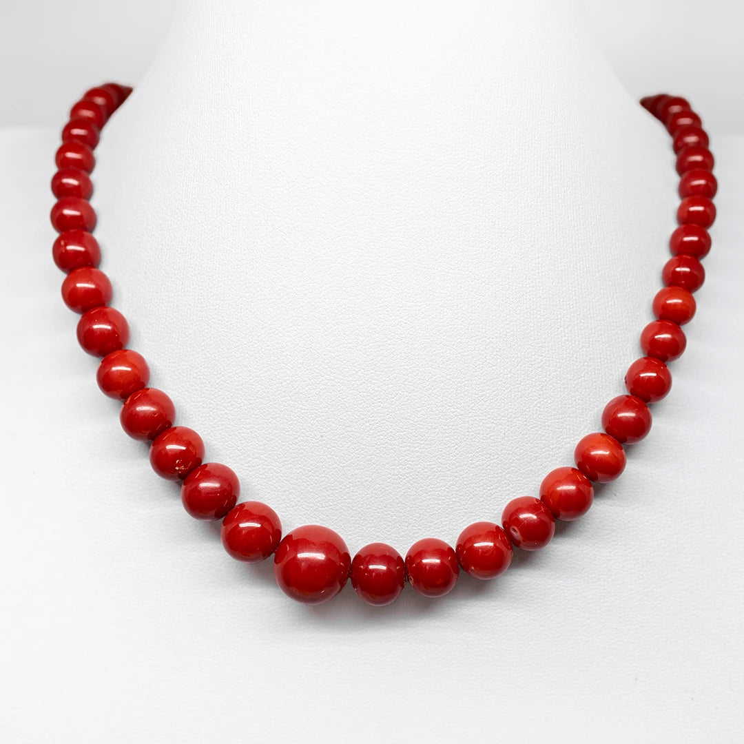 Collana Corallo Rosso Prima Scelta con Oro