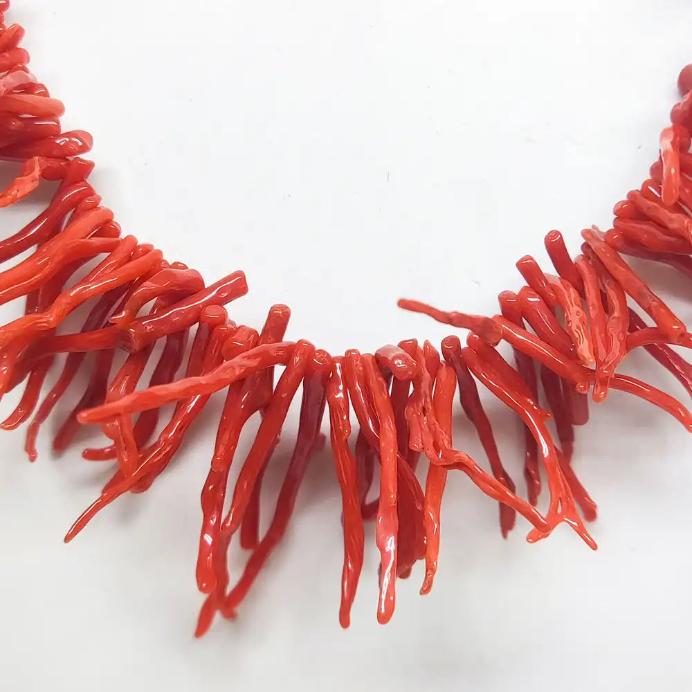 Red Coral Fringes Necklace